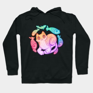 Ghost Cat and Fishes Hoodie